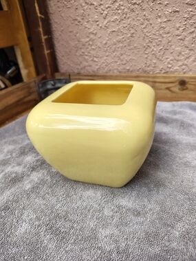 Glossy Yellow Ceramic Square Planter